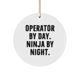 Operator Gifts, Funny Quote Circle Ornament, Christmas Decorations, Gifts from Men to Operator Friends, Durable MDF Circle with High-Gloss Finish - Image 1